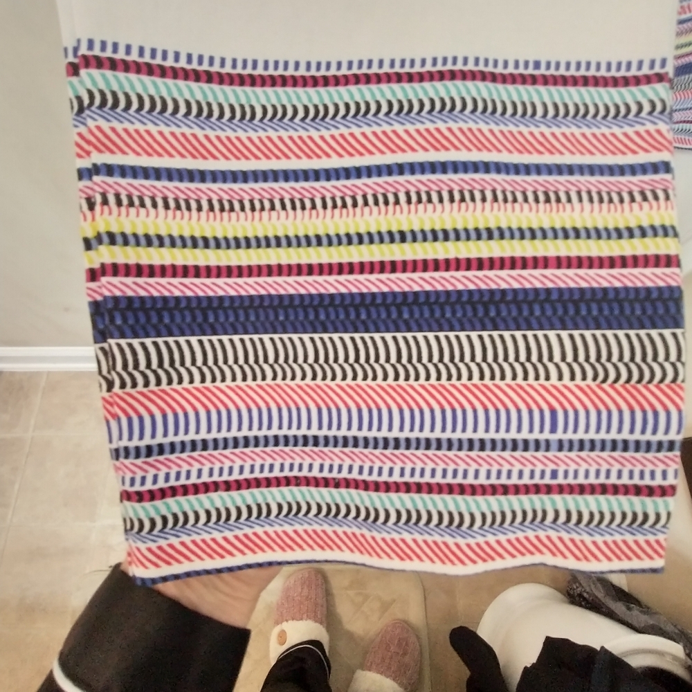 NWT Attyre Audrey Ankle  Slim Leg White Pants with Colorful Striped Hem - Picture 3 of 13